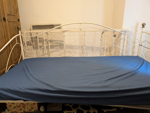 White metal frame - frame, bed