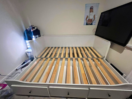 Ikea white wooden double - white,