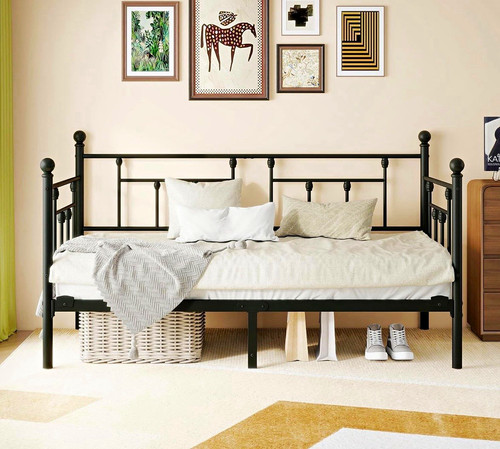 Black metal daybed frame - metal,