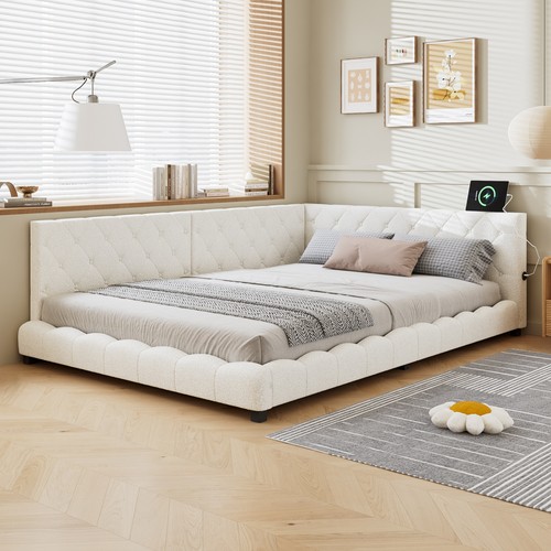 Upholstered double bed frame - double,