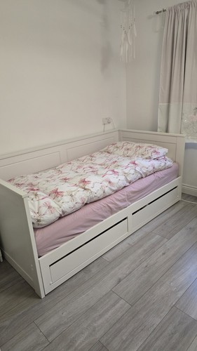 Double wooden day bed with - double,