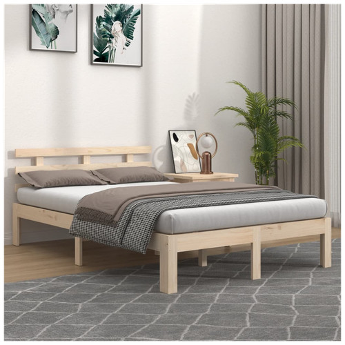 Bed frame solid - frame, natural