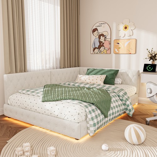 Upholstered corner daybed 4ft6 - corner,