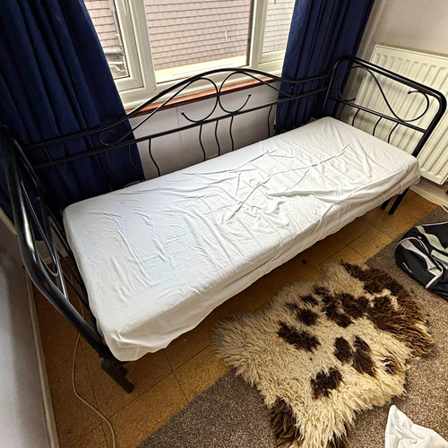 Black metal single - black, daybed