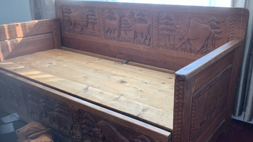 Polish solid wood calved - wood, day