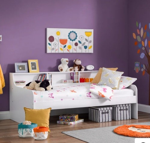 White single day bed with - bed,