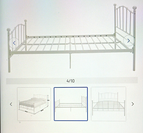 White metal single daybed - white,