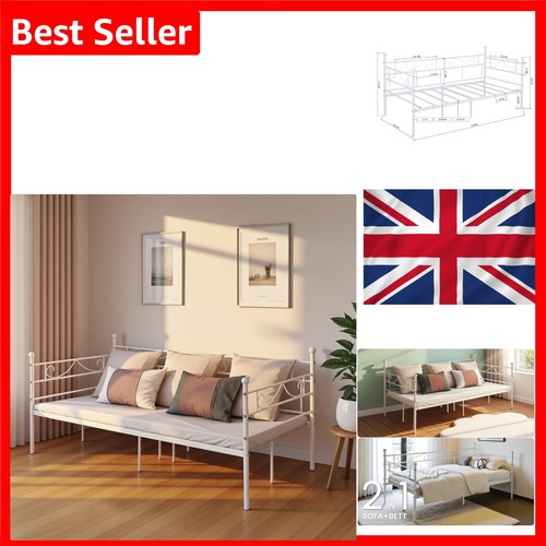 Metal bed frame 90x190cm white - bed,